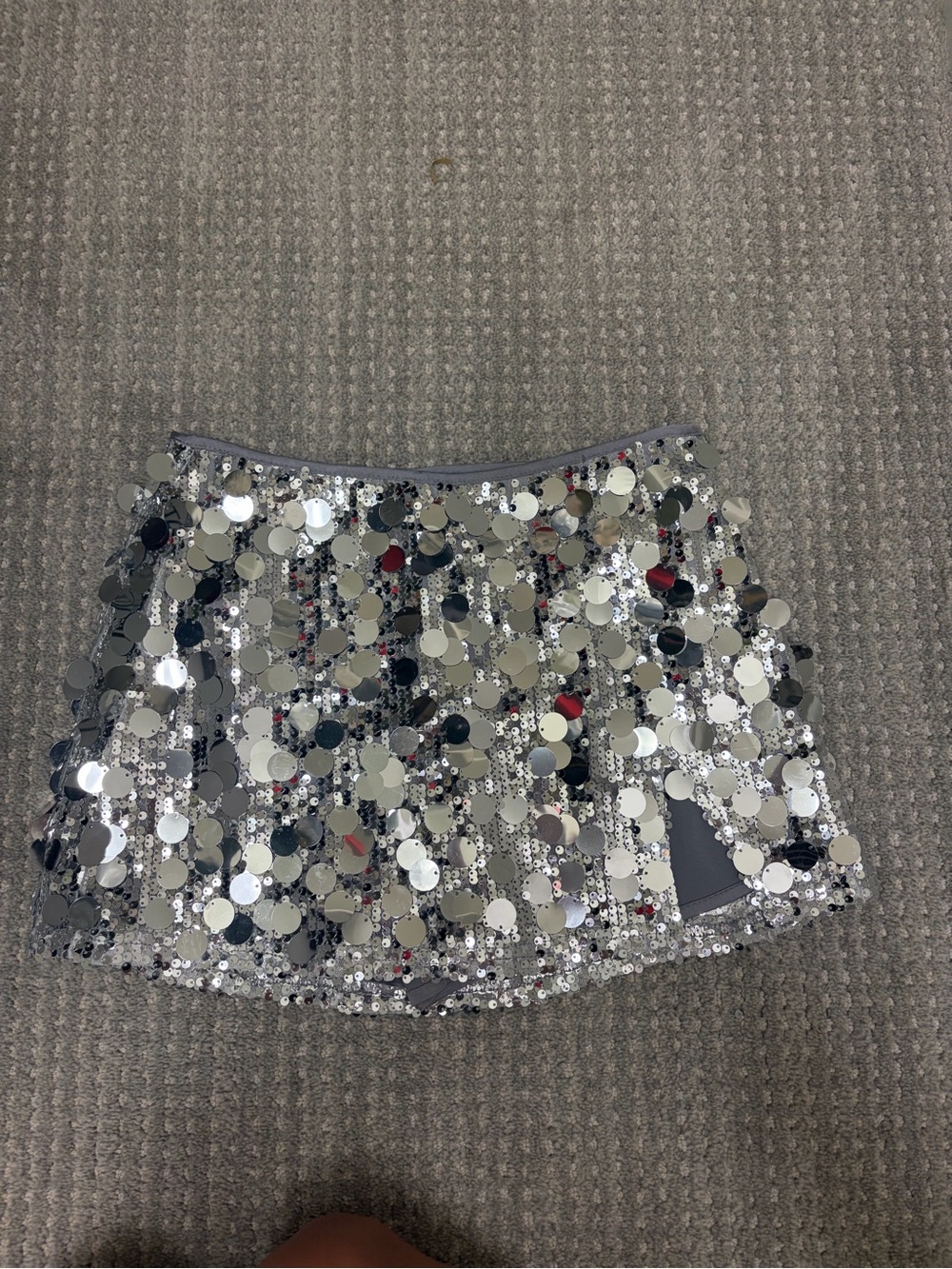 NIA Silver Sequin Mini Skort - Shimmering Party Mini